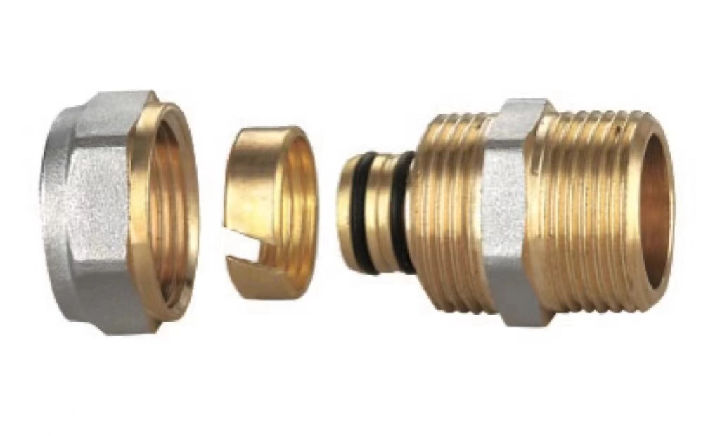 Male Coupler Plumbing Brass Compression Pipe Tube Fittings Valve Brass Pipe Fitting