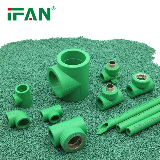 Accesorios de plástico PPR de tubería de agua de codo en T de 20-110mm de Color verde de plástico Ifan PPR