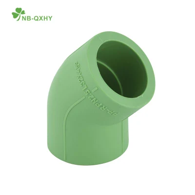 Tubo de polipropileno verde 20-110 mm Pn25 accesorios 45 grados PPR accesorios de tubería